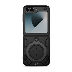 SYB Anti - Drop Hybrid Protector Case (with Ring Stand) for Samsung Galaxy Z Flip6 - Black / BlackGalaxy Z Flip6