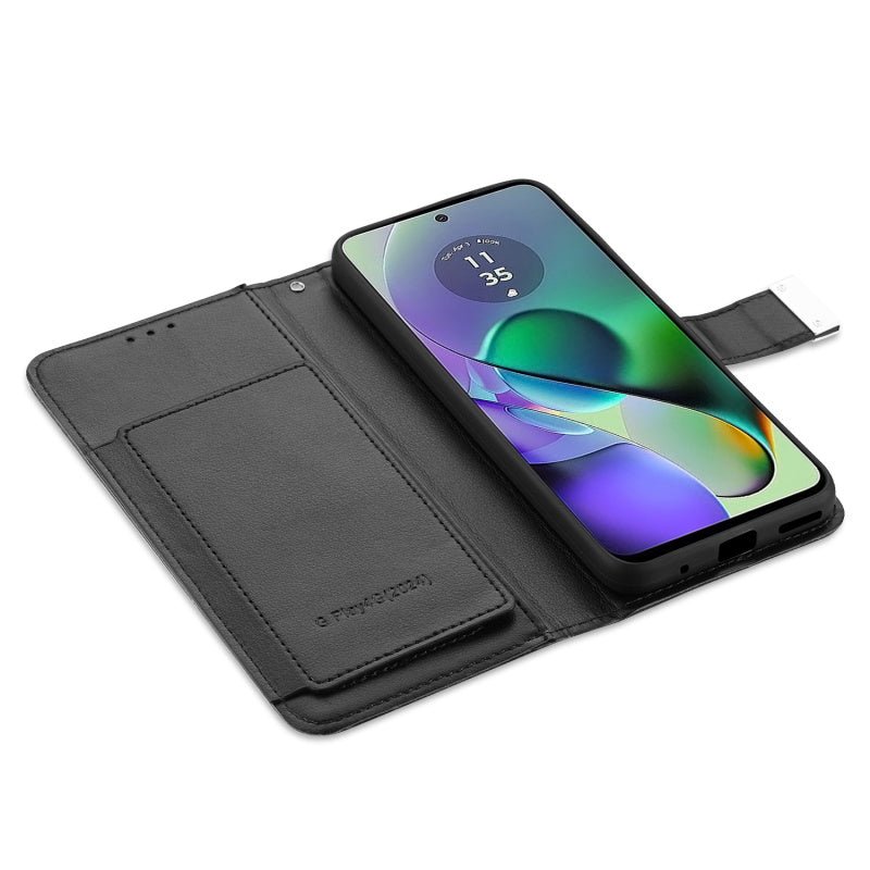 SYB Wallet Folio Case for Motorola Moto G Play 4G (2024) - Black / BlackMoto G Play 4G 2024