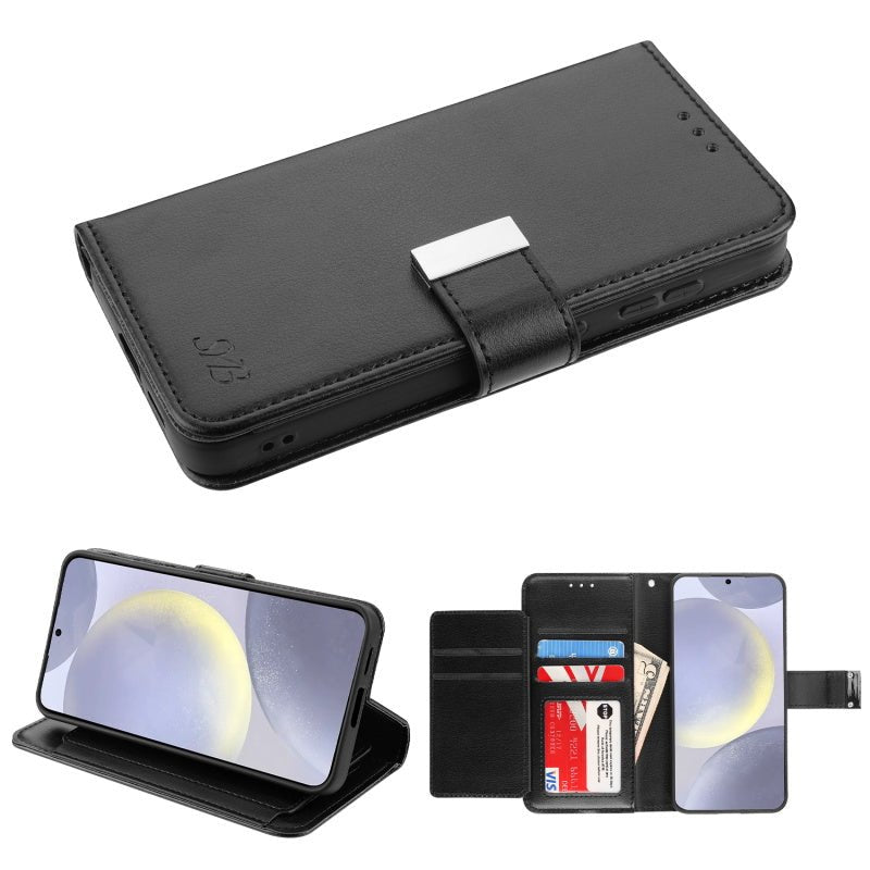 SYB Wallet Folio Case for Samsung Galaxy S24 Plus - Black / BlackGalaxy S24+