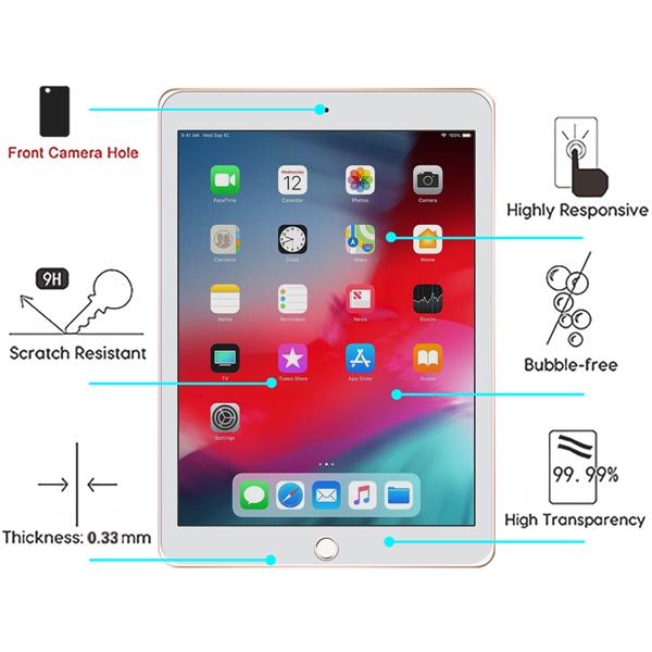 Full Coverage Tempered Glass Tablet Screen ProtectoriPad Pro 9.7 | iPad Air | iPad Air 2 | iPad 9.7 2018 | iPad 9.7 2017