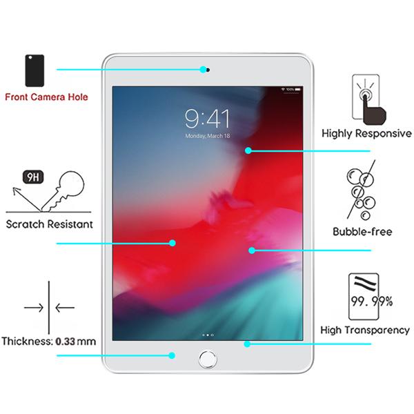 Full Coverage Tempered Glass Tablet Screen ProtectoriPad Mini 5 2019 / iPad Mini 4