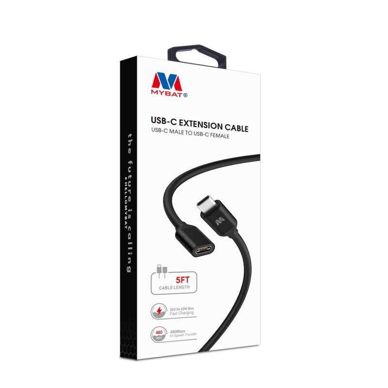 USB - C Male to USB - C Female Adapter Extension Cable (5FT)MyBat