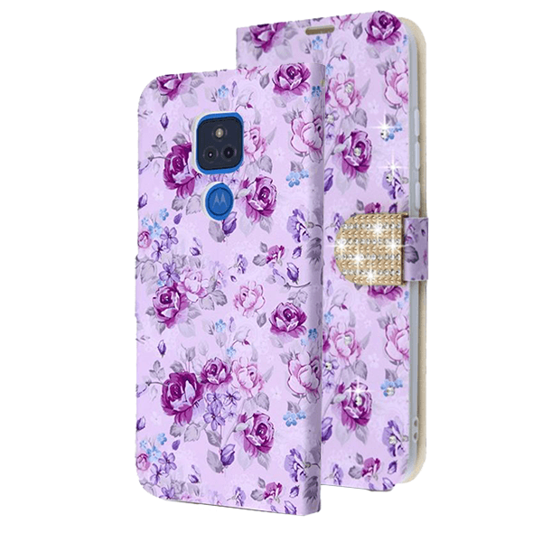 MyBat MyJacket Wallet Diamond Series for Motorola Moto G Play (2021) - Fresh Purple Flowers MyBat MyJacket Wallet Diamond Series for Motorola Moto G Play (2021) - Fresh Purple Flowers