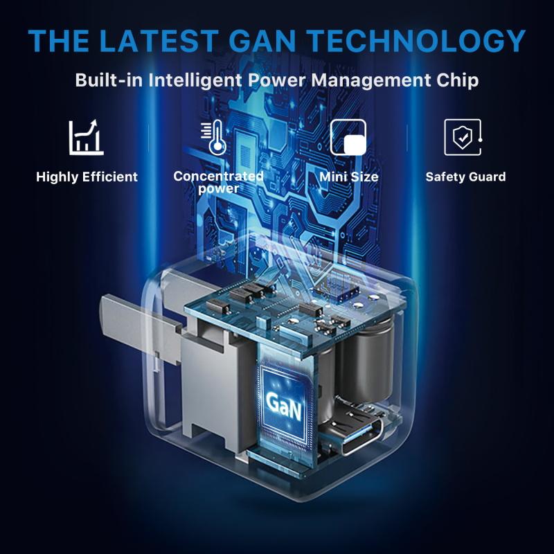 33W Mini USB - C Power Delivery GaN Wall ChargerMyBat Pro