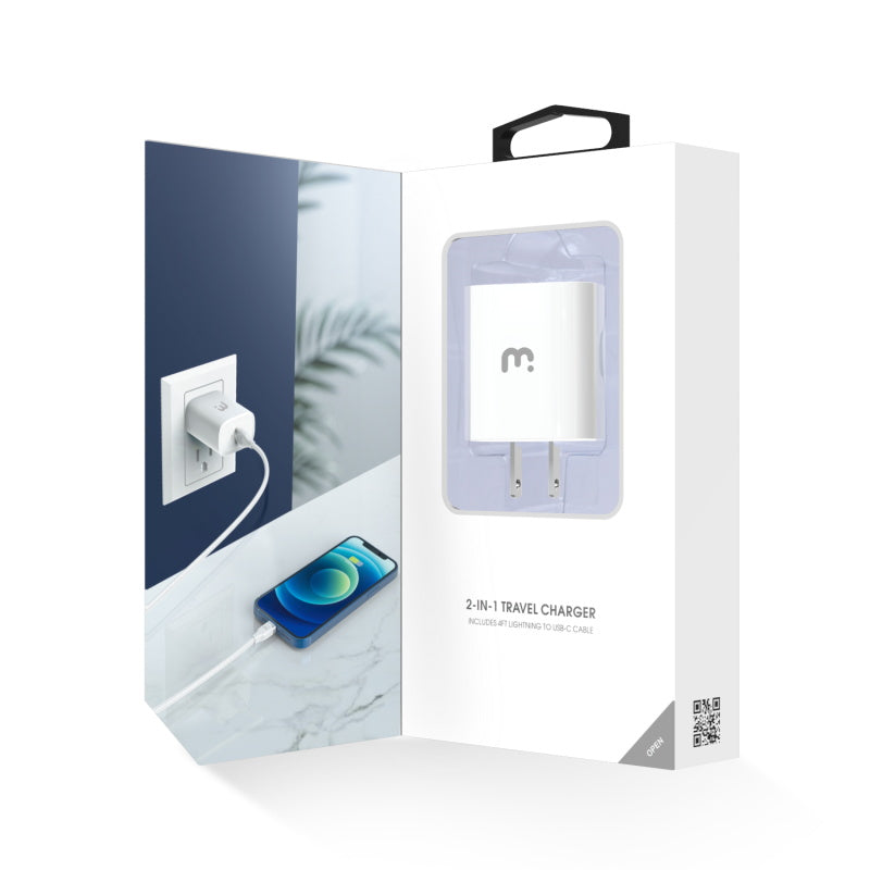 2 - In - 1 Fast Charging USB - C Wall Charger with 4FT Lightning CableMyBat Pro
