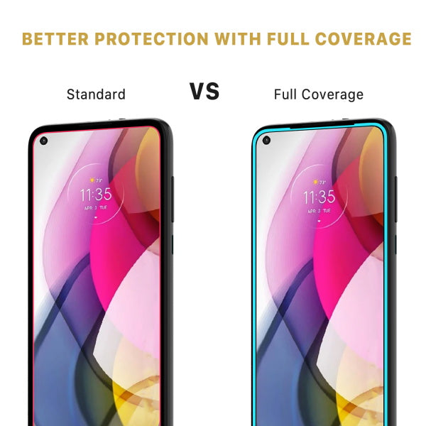 Full Coverage Tempered Glass Screen ProtectorMoto G Stylus 5G 2021
