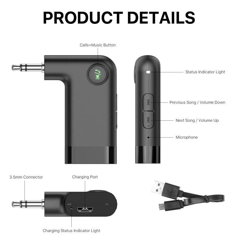 Car Aux Bluetooth ReceiverMyBat Pro