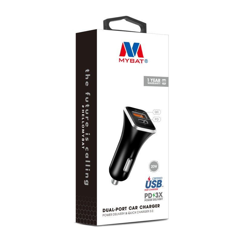 2 - Port Fast Charging Power Delivery Quick Car Charger (36W)MyBat