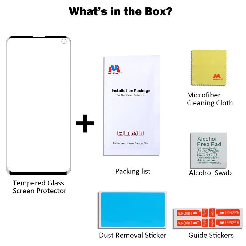 MyBat Full Coverage Tempered Glass Screen Protector for Samsung Galaxy S10MyBat