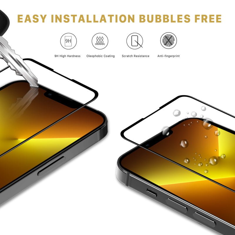 MyBat Pro Full Coverage Tempered Glass Screen Protector for Apple iPhone 14, 13 Pro, 13MyBat Pro