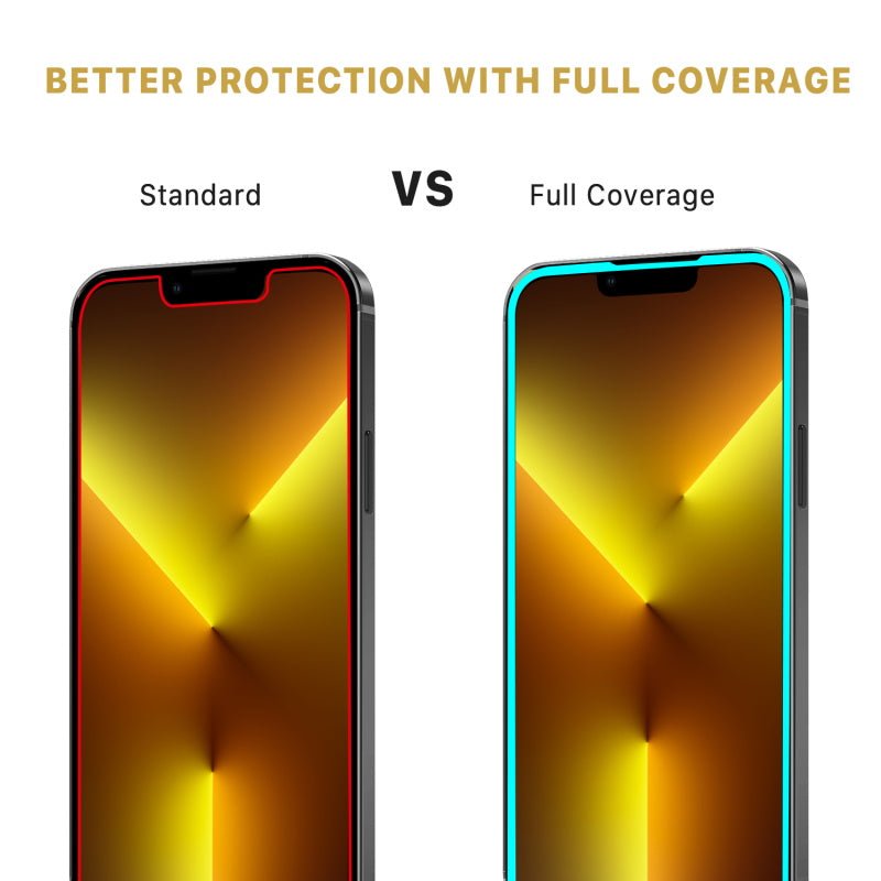 MyBat Pro Full Coverage Tempered Glass Screen Protector for Apple iPhone 14, 13 Pro, 13MyBat Pro